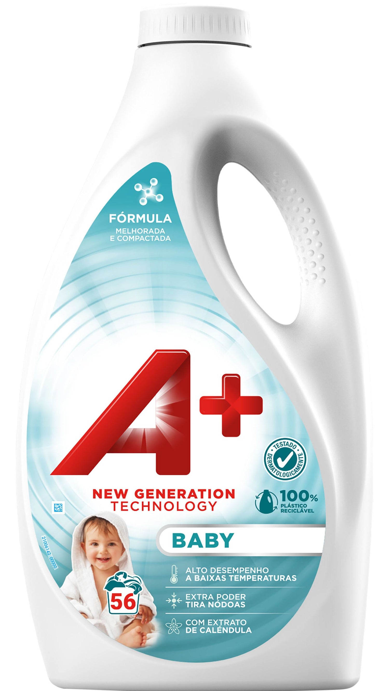 A+ Baby Laundry Detergent Gel for Kids' Clothes, 56 Loads, 2.46 L