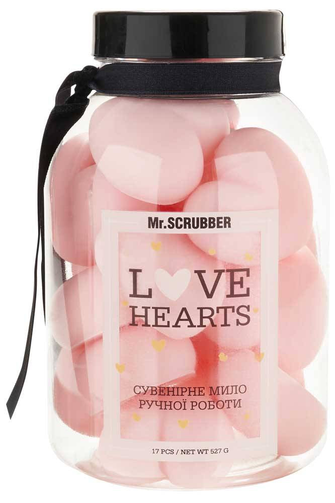 Mr.Scrubber Love Hearts Pink Handmade Souvenir Soap, 17 pcs, 527 g