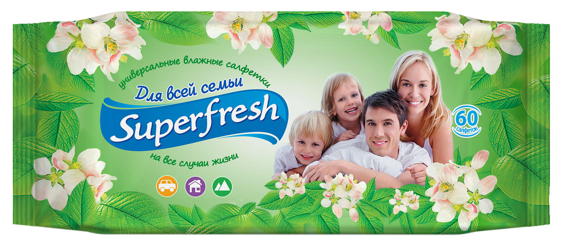 Superfresh Family Wet Wipes, 60 pcs