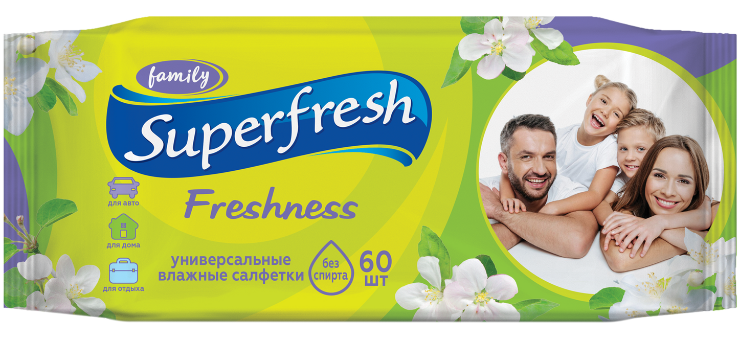 Superfresh Family Wet Wipes, 60 pcs - Image 2
