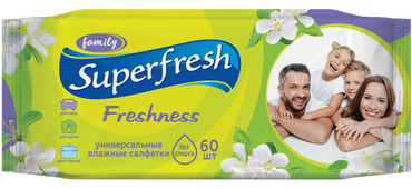 Superfresh Family Wet Wipes, 60 pcs - Image 2