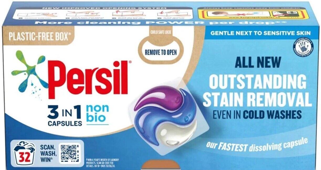 Persil 3-in-1 Non-Bio Laundry Detergent Pods, 32 pcs (Price per 1 pc)