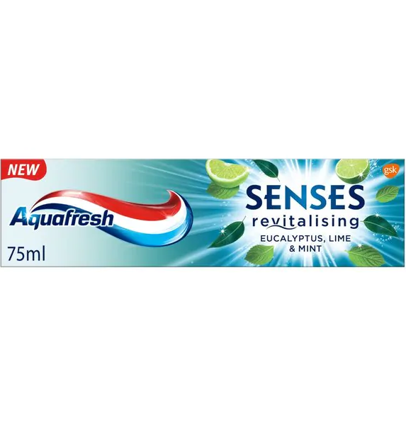 Aquafresh Senses Eucalyptus Lime and Mint Toothpaste, 75 mL