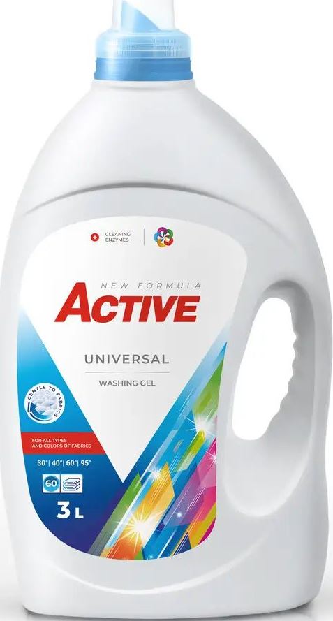 Active Universal Liquid Laundry Detergent, 60 Loads, 3 L