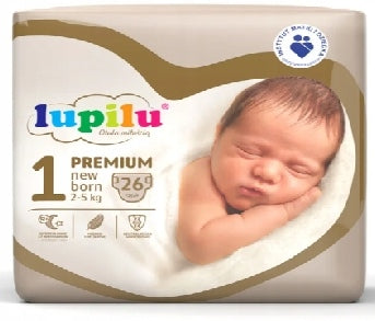 Lupilu Premium Newborn Size 1 Baby Diapers, 2-5 kg, 26 pcs