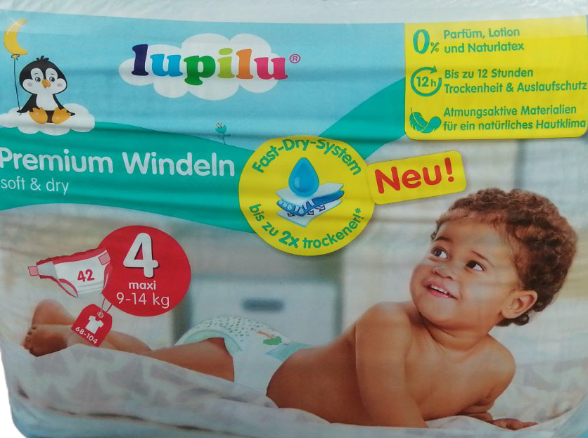 Lupilu Soft & Dry Jumbo Pack Size 4 Baby Diapers, 9-14 kg, 42 pcs
