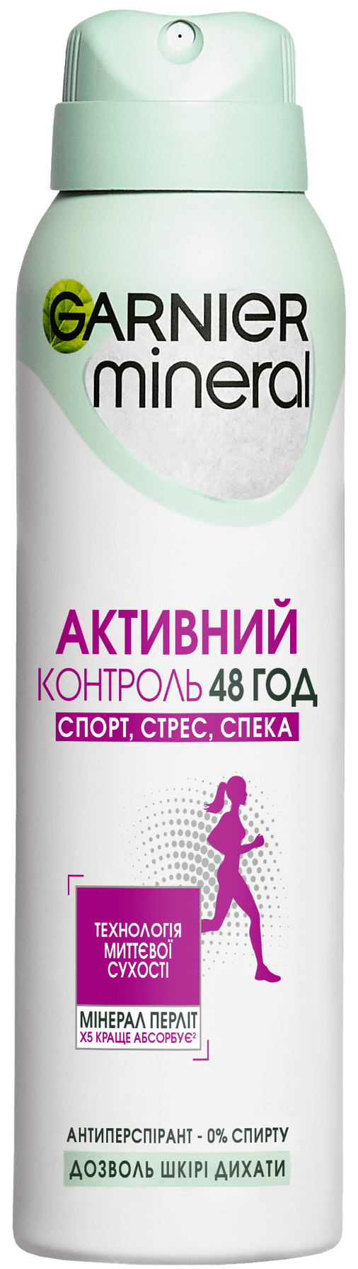 Garnier Mineral Active Control Sport Stress Heat 48-Hour Women's Antiperspirant Spray, 150 mL