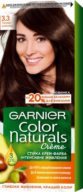 Garnier Color Naturals 3.3 Warm Chocolate Hair Color, 110 mL