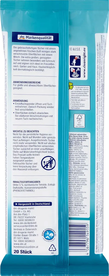 Denkmit Heavy Duty All-Purpose Cleaning Wet Wipes, 20 pcs - Image 2