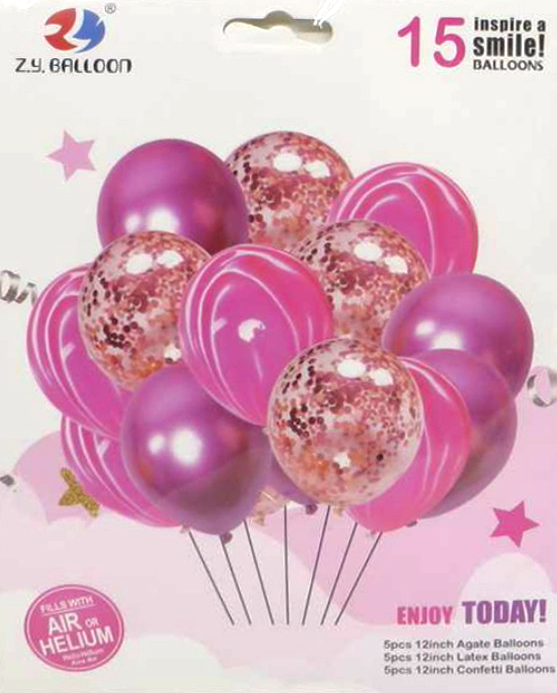 1212-15 Latex Balloon Set, 15 pcs