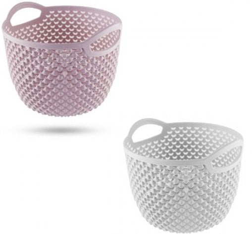 Ucsan Plastik M-153 Round Knit-Style Basket, 19 x 15.5 cm, 3.3 L