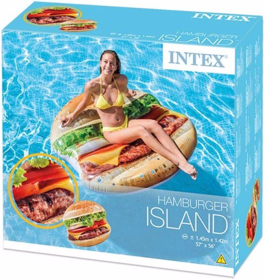 Intex 58780 Hamburger Inflatable Air Mattress, 145 x 142 cm