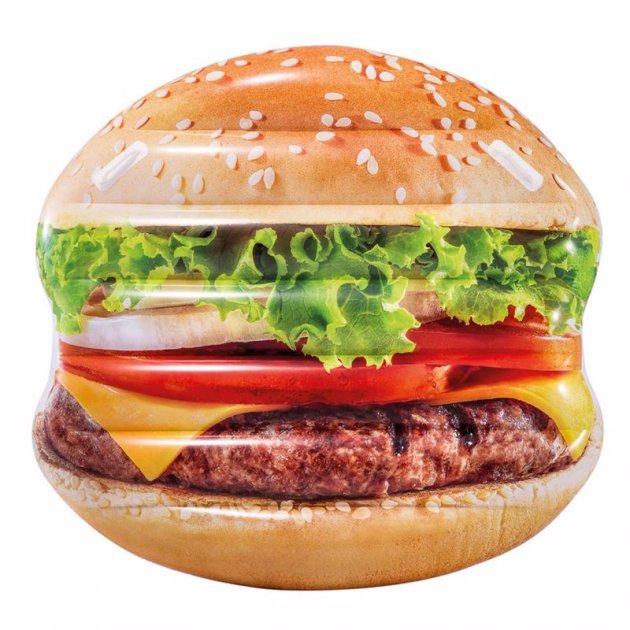 Intex 58780 Hamburger Inflatable Air Mattress, 145 x 142 cm - Image 2