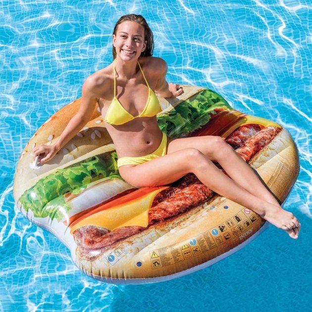 Intex 58780 Hamburger Inflatable Air Mattress, 145 x 142 cm - Image 4