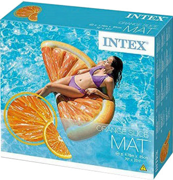 Intex 58763 Orange Inflatable Air Mattress, 178 x 85 cm