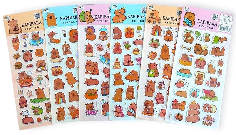 762886 ML Capybara Stickers, Assorted Designs