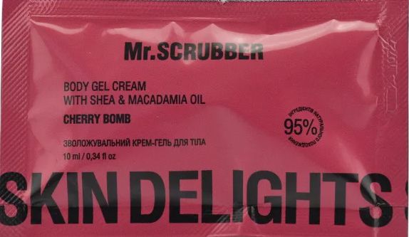 Mr. Scrubber Moisturizing Body Cream Gel Skin Delights Cherry Bomb 10 mL
