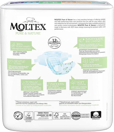Moltex Pure & Nature Size 4 Baby Diapers, 7-18 kg, 29 pcs - Image 2