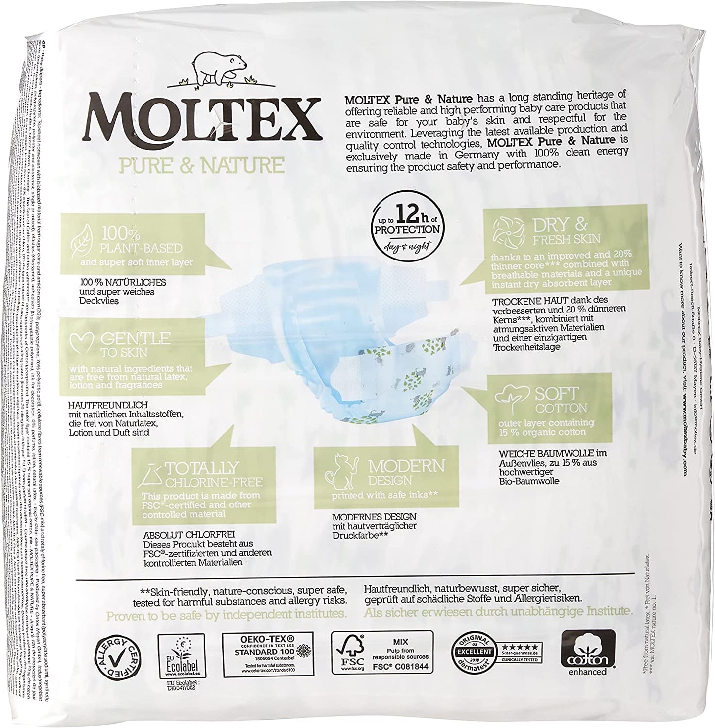 Moltex Pure & Nature Size 4 Baby Diapers, 7-18 kg, 29 pcs - Image 4