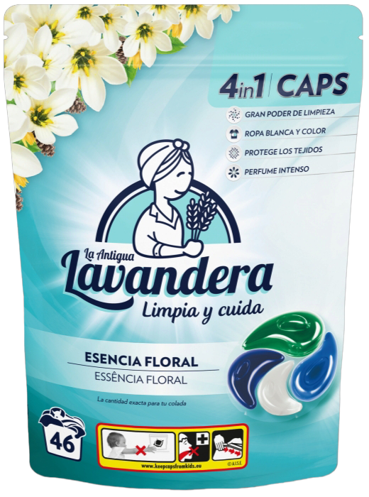 La Antigua Lavandera Floral Essence & Wildflowers 4-in-1 Laundry Detergent Pods, 46 pcs (Price per 1 pc)