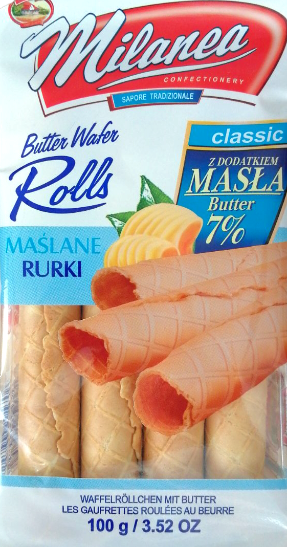 Lumar Milanea Butter Wafer Rolls, 100 g