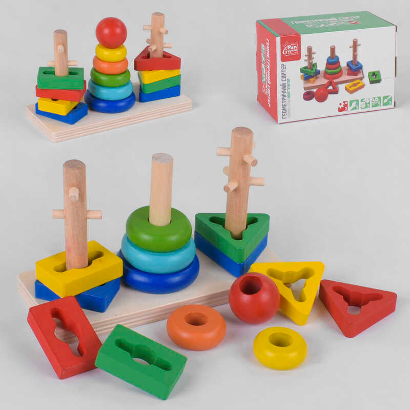 4 Fun Game Club 76687 Geometric Shape Sorter Building Set