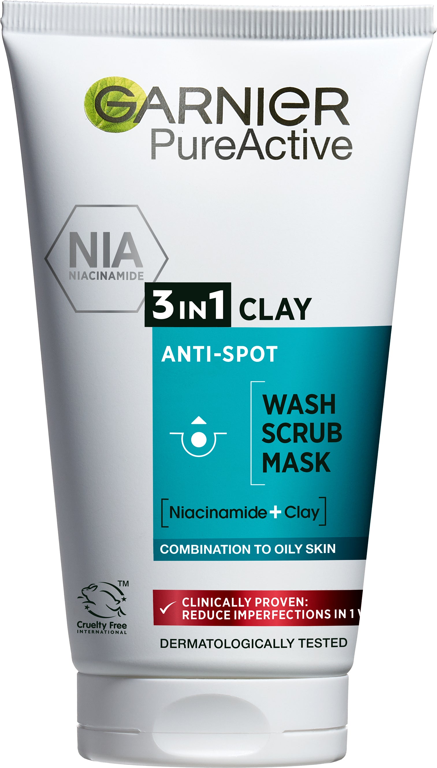 Garnier Pure Active 3-in-1 Face Wash, Scrub & Mask, 150 mL