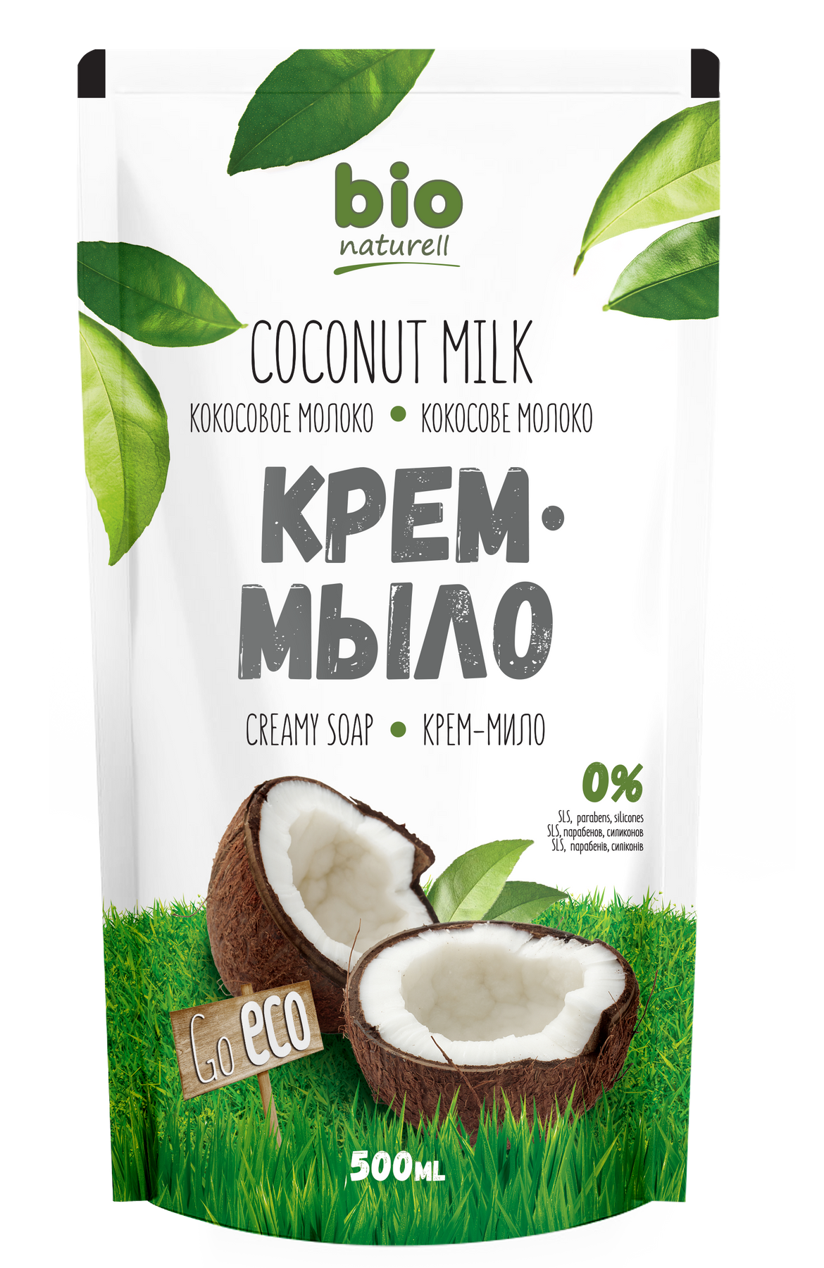 Bio Naturell Coconut Milk Refill Pouch Liquid Cream Soap, 500 mL