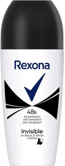 Rexona Invisible on Black & White Women's Roll-On Deodorant, 50 mL