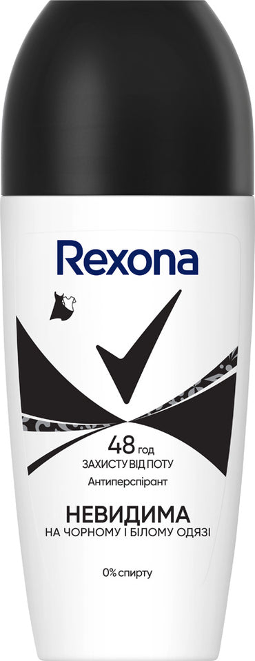 Rexona Invisible on Black & White Women's Roll-On Deodorant, 50 mL - Image 2