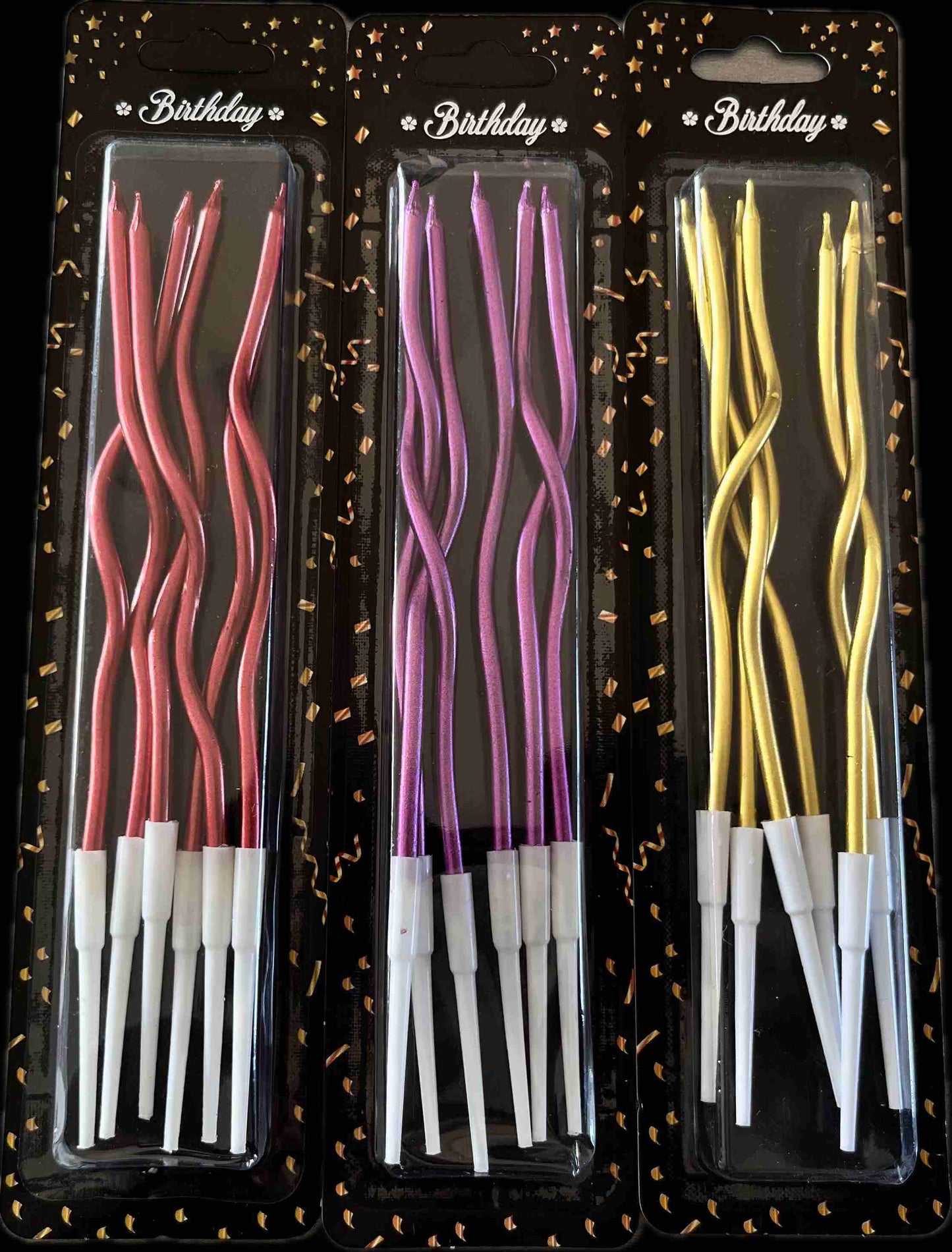 X-16 Spiral Cake Candles, Assorted Colors, 6 pcs - Image 2
