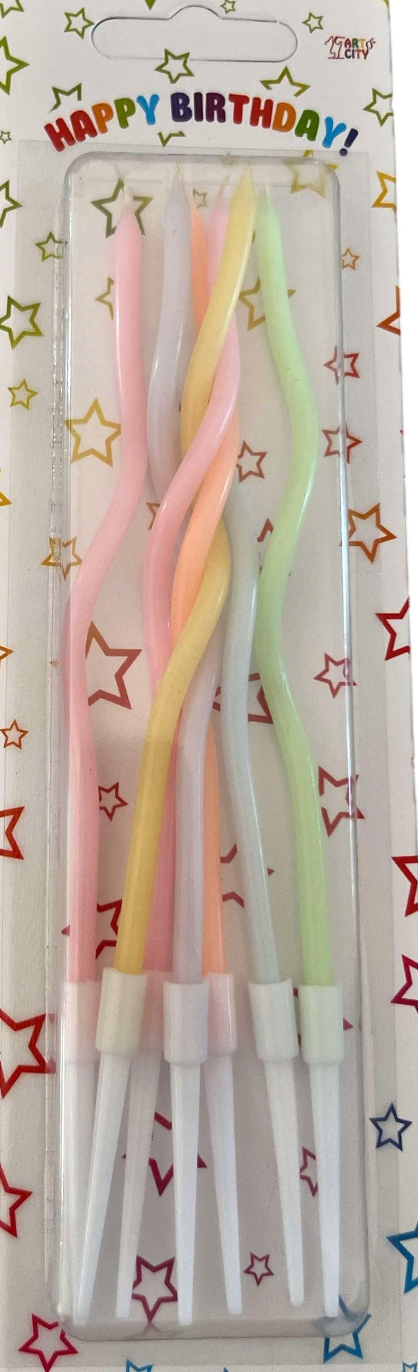 Pastel Spiral Cake Candles, 7 pcs