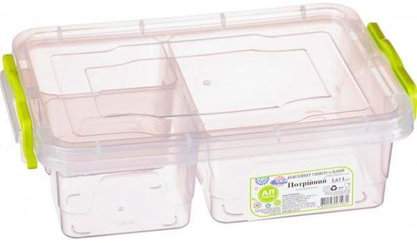 Al-Plastik No. 3 Triple Food Storage Container, 0.33 L + 0.33 L + 0.97 L, 1.63 L