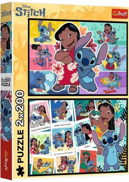Trefl Pazly 13334 Lilo i Stitch Shchaslyve zhyttya 2 x 200 elementiv