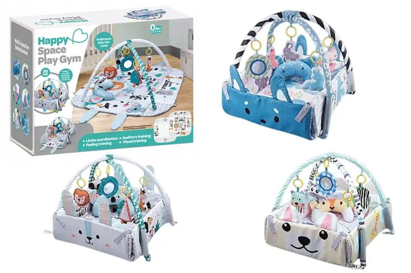 69878 3-in-1 Baby Playpen Play Mat with Rattles