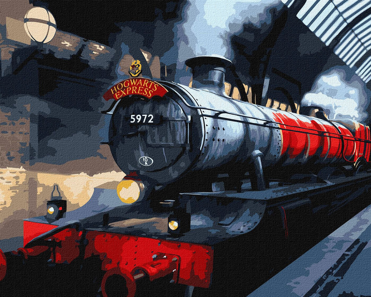 Ideyka KNO5210 Hogwarts Express Paint-by-Numbers Set with Metallic Paints, 40 x 50 cm