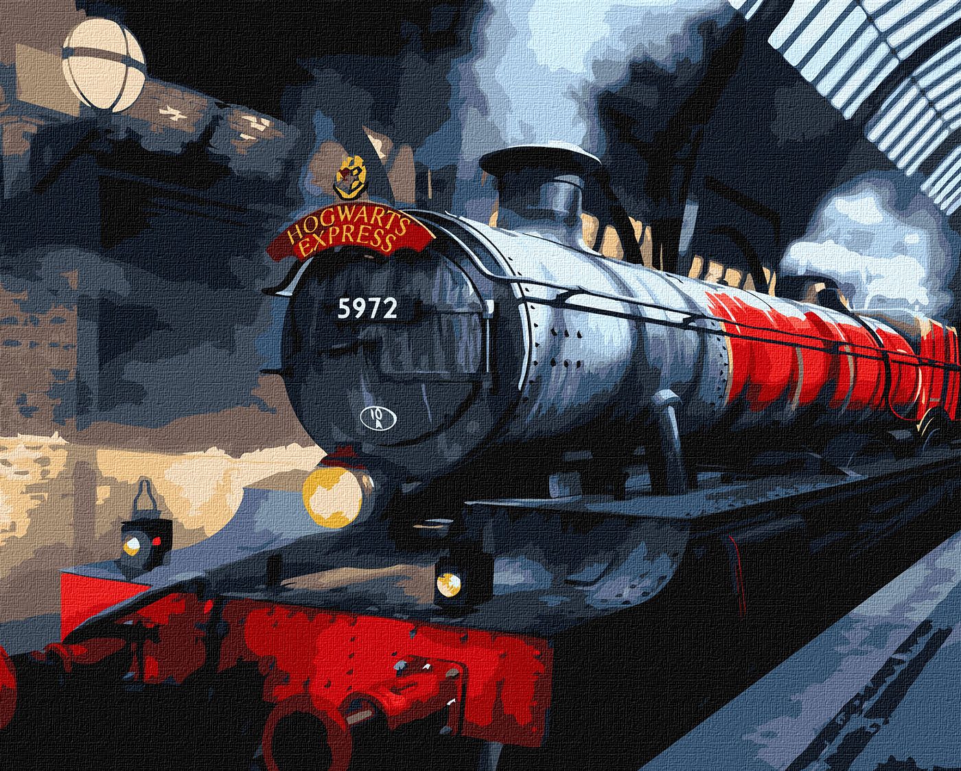 Ideyka KNO5210 Hogwarts Express Paint-by-Numbers Set with Metallic Paints, 40 x 50 cm