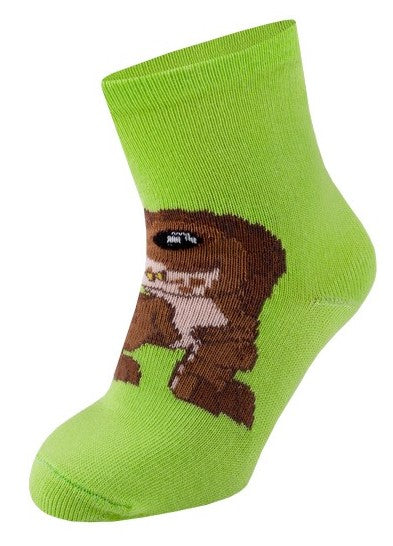 Duna 5414 Lime Patterned Spring/Fall Kids' Socks, Size 12-14 - Image 3