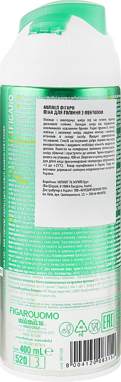 Figaro Menthol Shaving Foam, 400 mL - Image 4