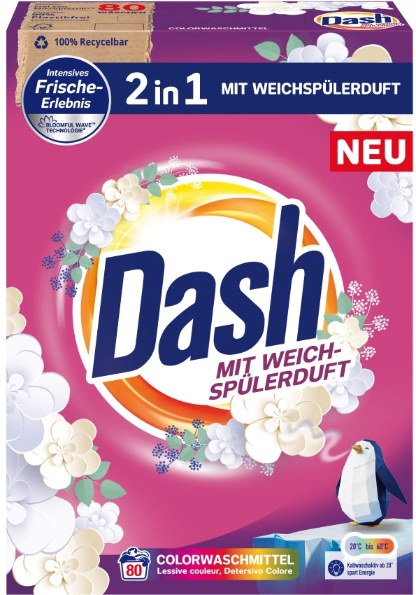 Dash 2-in-1 Color Laundry Detergent Powder, 80 Loads, 4.8 kg