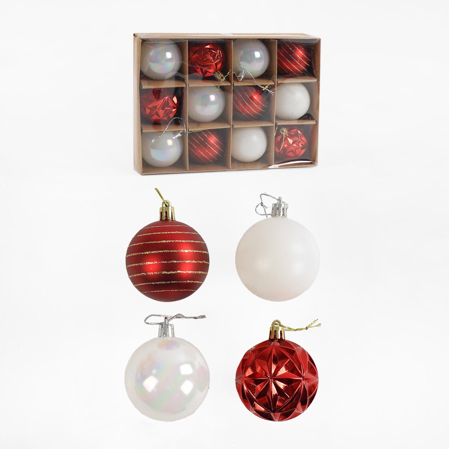 C 67503 Christmas Ball Ornaments, 5.5 cm Diameter, 12 pcs