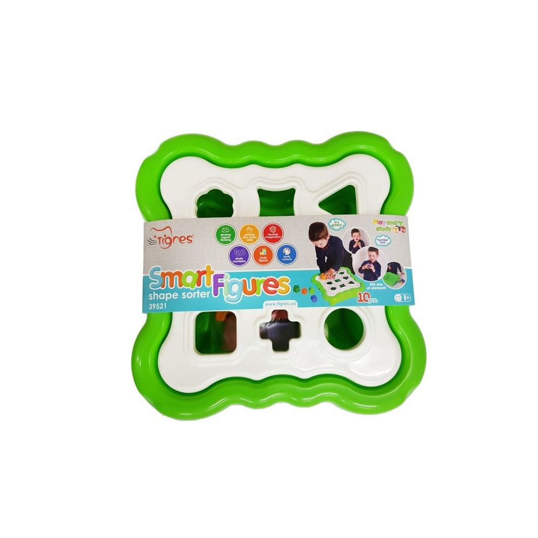 Tigres Smart Shapes 39521 Light Green Shape Sorter, 10 pcs - Image 2