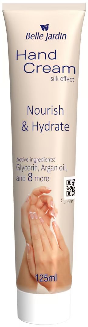 Belle Jardin Nourish & Hydrate Hand & Nail Cream with Glycerin & Argan Oil, 125 mL