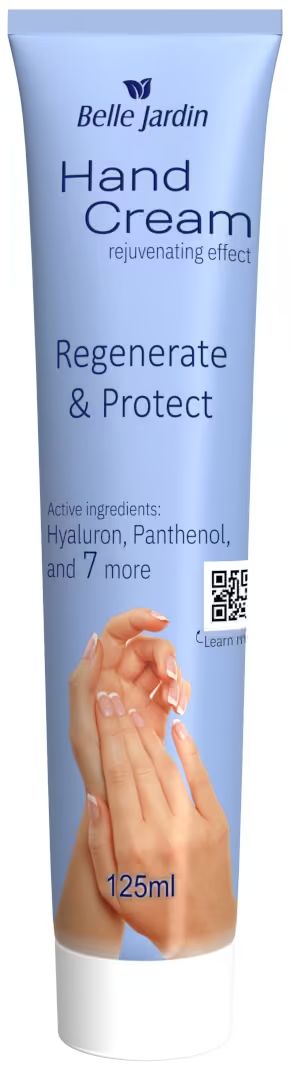 Belle Jardin Regenerate & Protect Hand & Nail Cream with Hyaluronic Acid & Panthenol, 125 mL