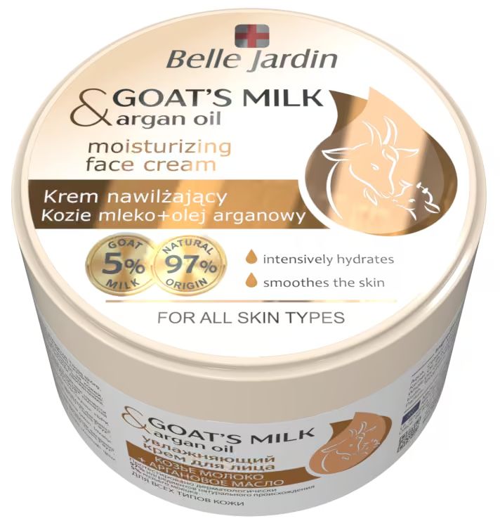Belle Jardin Goat's Milk & Argan Oil Moisturizing Face Cream, 200 mL