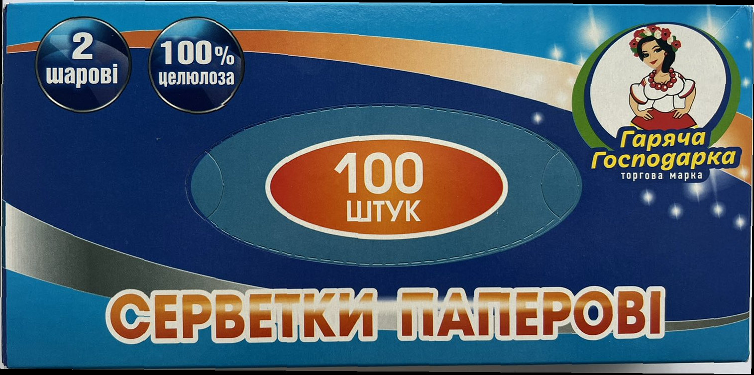 Hariacha Hospodarka 2-Ply Paper Facial Tissues, 100 pcs