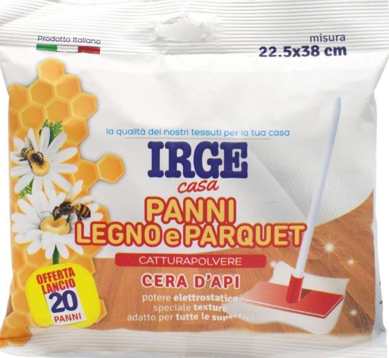 Irge Beeswax Dry Parquet Floor Cloths, 22.5 x 38 cm, 20 pcs
