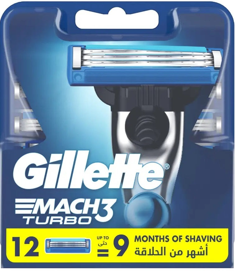 Gillette Mach3 Turbo Replacement Razor Cartridges, 12 pcs - Image 2