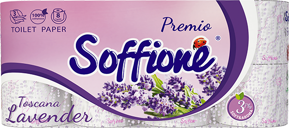 Soffione Toskana Lavender 3-Ply Toilet Paper, 8 Rolls