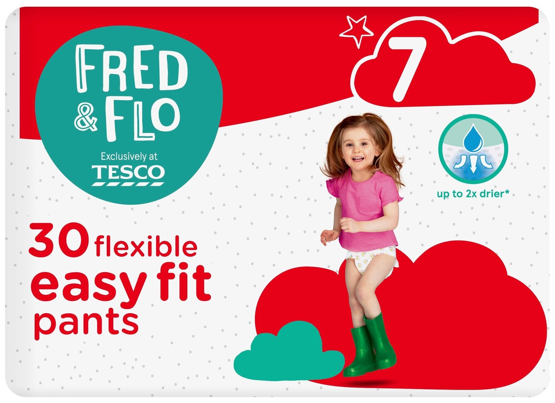 Fred & Flo Easy Fit 7 Baby Pull-Up Diaper Pants, 30 pcs, 17+ kg